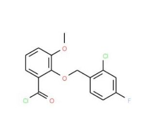 2-[(2-chloro-4-fluorobenzyl)oxy]-3-methoxybenzoyl chloride - chemical structure image