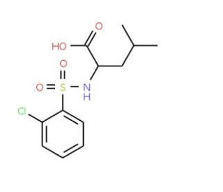 2-{[(2-Chlorophenyl)sulfonyl]amino}-4-methylpentanoic acid - chemical structure image