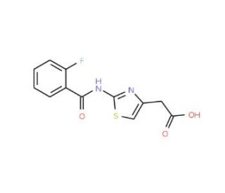 {2-[(2-fluorobenzoyl)amino]-1,3-thiazol-4-yl}acetic acid - chemical structure image
