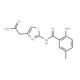 {2-[(2-hydroxy-5-methylbenzoyl)amino]-1,3-thiazol-4-yl}acetic acid - chemical structure image
