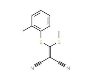 2-[(2-methylphenylthio)(methylthio)methylene]-malononitrile (CAS 214330-80-0) - chemical structure image
