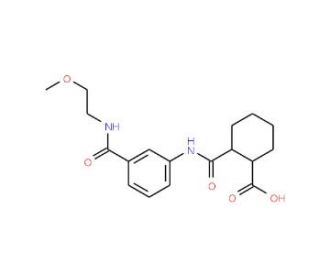 2-[(3-{[(2-Methoxyethyl)amino]carbonyl}anilino)-carbonyl]cyclohexanecarboxylic acid - chemical structure image