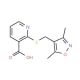 2-{[(3,5-dimethylisoxazol-4-yl)methyl]thio}nicotinic acid - chemical structure image