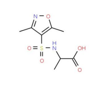 2-{[(3,5-dimethylisoxazol-4-yl)sulfonyl]amino}propanoic acid - chemical structure image
