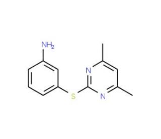 2-[(3-Aminophenyl)thio]-4,6-dimethylpyrimidine (CAS 387358-42-1) - chemical structure image
