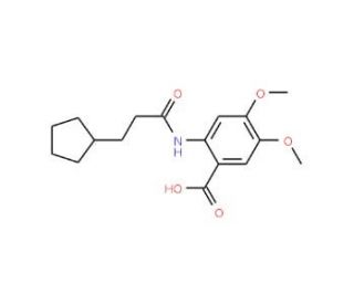2-[(3-cyclopentylpropanoyl)amino]-4,5-dimethoxybenzoic acid - chemical structure image