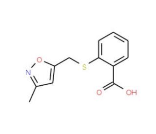 2-{[(3-methylisoxazol-5-yl)methyl]thio}benzoic acid - chemical structure image