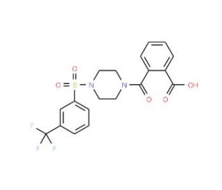 2-[(4-{[3-(trifluoromethyl)phenyl]sulfonyl}piperazin-1-yl)carbonyl]benzoic acid - chemical structure image