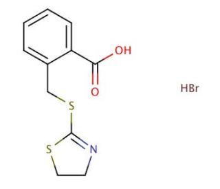2-[(4,5-dihydro-1,3-thiazol-2-ylthio)methyl]benzoic acid hydrobromide - chemical structure image