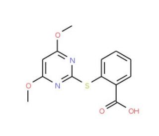 2-[(4,6-Dimethoxypyrimidin-2-yl)thio]benzoic acid (CAS 110284-79-2) - chemical structure image