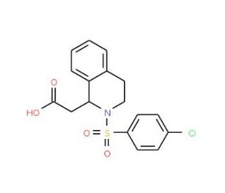 {2-[(4-chlorophenyl)sulfonyl]-1,2,3,4-tetrahydroisoquinolin-1-yl}acetic acid (CAS 378227-98-6) - chemical structure image