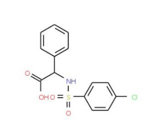 2-{[(4-Chlorophenyl)sulfonyl]amino}-2-phenylacetic acid (CAS 117309-47-4) - chemical structure image