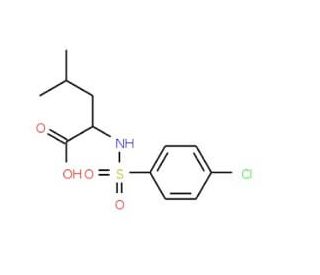 2-{[(4-Chlorophenyl)sulfonyl]amino}-4-methylpentanoic acid (CAS 68305-77-1) - chemical structure image