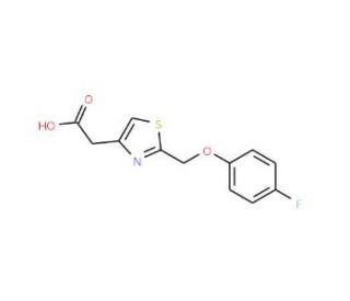{2-[(4-fluorophenoxy)methyl]-1,3-thiazol-4-yl}acetic acid (CAS 929974-99-2) - chemical structure image