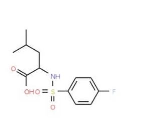 2-{[(4-Fluorophenyl)sulfonyl]amino}-4-methylpentanoic acid - chemical structure image