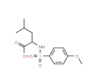 2-{[(4-methoxyphenyl)sulfonyl]amino}-4-methylpentanoic acid (CAS 68377-65-1) - chemical structure image