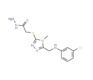 2-[(5-{[(3-Chlorophenyl)amino]methyl}-4-methyl-4H-1,2,4-triazol-3-yl)thio]acetohydrazide - chemical structure image