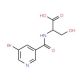 2-[(5-Bromo-pyridine-3-carbonyl)-amino]-3-hydroxy-propionic acid - chemical structure image