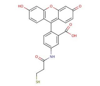 2-[(5-Fluoresceinyl)aminocarbonyl]ethyl Mercaptan (CAS 887355-27-3) - chemical structure image