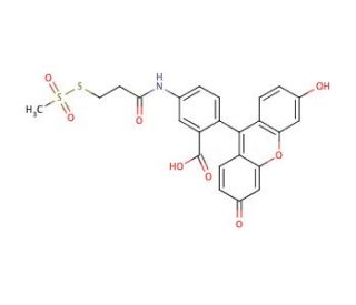 2-[(5-Fluoresceinyl)aminocarbonyl]ethyl Methanethiosulfonate (CAS 351330-42-2) - chemical structure image