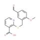 2-[(5-Formyl-2-methoxybenzyl)thio]nicotinic acid - chemical structure image