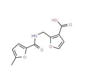 2-{[(5-Methyl-furan-2-carbonyl)-amino]-methyl}-furan-3-carboxylic acid - chemical structure image