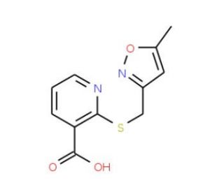 2-{[(5-methylisoxazol-3-yl)methyl]thio}nicotinic acid - chemical structure image