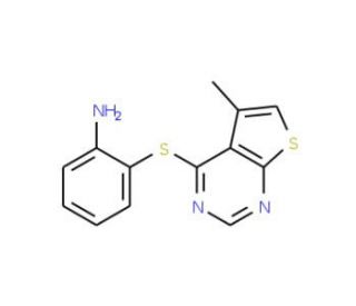 2-[(5-Methylthieno[2,3-d]pyrimidin-4-yl)thio]aniline (CAS 175137-24-3) - chemical structure image