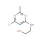 2-[(6-Chloro-2-methyl-4-pyrimidinyl)amino]-1-ethanol (CAS 22177-97-5) - chemical structure image