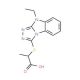 2-[(9-Ethyl-9H-[1,2,4]triazolo[4,3-a]benzimidazol-3-yl)thio]propanoic acid - chemical structure image