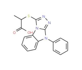 2-[(9-Phenyl-9H-[1,2,4]triazolo[4,3-a]-benzimidazol-3-yl)thio]propanoic acid - chemical structure image