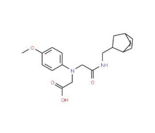 [{2-[(Bicyclo[2.2.1]hept-5-en-2-ylmethyl)amino]-2-oxoethyl}(4-methoxyphenyl)amino]acetic acid - chemical structure image