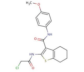 2-[(chloroacetyl)amino]-N-(4-methoxyphenyl)-4,5,6,7-tetrahydro-1-benzothiophene-3-carboxamide - chemical structure image