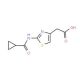 {2-[(cyclopropylcarbonyl)amino]-1,3-thiazol-4-yl}acetic acid - chemical structure image