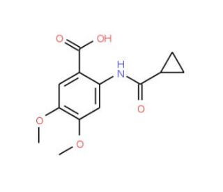 2-[(cyclopropylcarbonyl)amino]-4,5-dimethoxybenzoic acid (CAS 496913-51-0) - chemical structure image