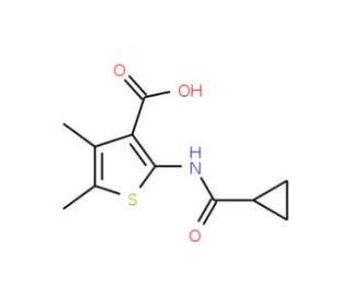 2-[(cyclopropylcarbonyl)amino]-4,5-dimethylthiophene-3-carboxylic acid - chemical structure image