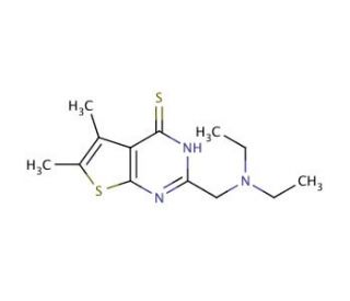 2-[(diethylamino)methyl]-5,6-dimethylthieno[2,3-d]pyrimidine-4-thiol - chemical structure image