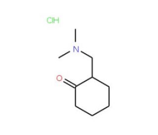 2-[(Dimethylamino)methyl]cyclohexanone hydrochloride (CAS 42036-65-7) - chemical structure image