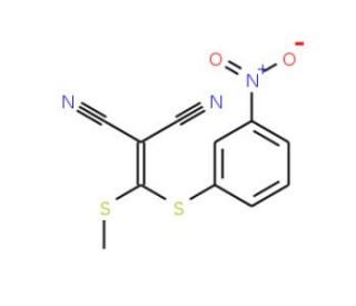2-[(Methylthio)(3-nitrophenylthio)methylene]-malononitrile (CAS 214330-83-3) - chemical structure image