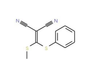 2-[(Methylthio)(phenylthio)methylene]malononitrile (CAS 54561-69-2) - chemical structure image