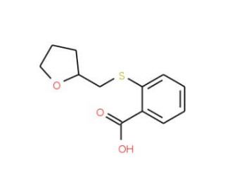 2-[(tetrahydrofuran-2-ylmethyl)thio]benzoic acid - chemical structure image