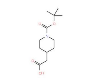 2-{1-[(tert-butoxy)carbonyl]piperidin-4-yl}acetic acid (CAS 157688-46-5) - chemical structure image