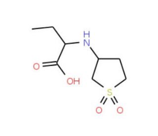 2-(1,1-Dioxo-tetrahydro-1lambda*6*-thiophen-3-yl-amino)-butyric acid (CAS 51070-57-6) - chemical structure image