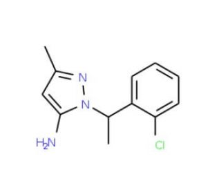 2-[1-(2-Chloro-phenyl)-ethyl]-5-methyl-2H-pyrazol-3-ylamine - chemical structure image