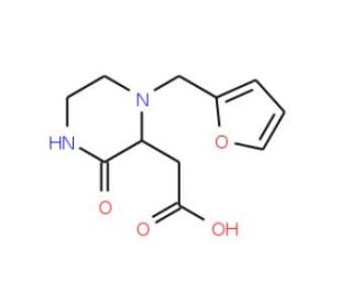2-[1-(2-Furylmethyl)-3-oxo-2-piperazinyl]-acetic acid - chemical structure image