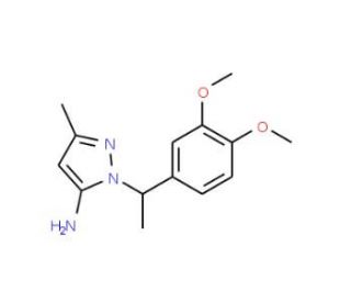 2-[1-(3,4-Dimethoxy-phenyl)-ethyl]-5-methyl-2H-pyrazol-3-ylamine - chemical structure image