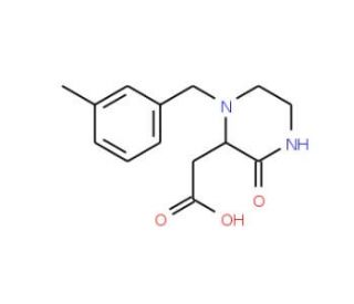 2-[1-(3-Methylbenzyl)-3-oxo-2-piperazinyl]-acetic acid (CAS 1023919-68-7) - chemical structure image