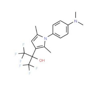 2-[1-(4-Dimethylamino-phenyl)-2,5-dimethyl-1H-pyrrol-3-yl]-1,1,1,3,3,3-hexafluoro-propan-2-ol - chemical structure image