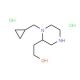 2-[1-(Cyclopropylmethyl)-2-piperazinyl]-1-ethanoldihydrochloride - chemical structure image