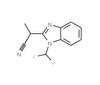2-[1-(difluoromethyl)-1H-benzimidazol-2-yl]propanenitrile - chemical structure image